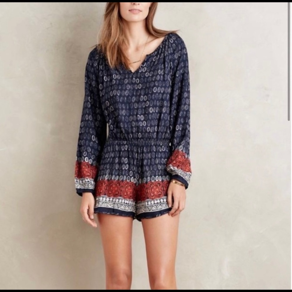 ANTHROPOLOGIE Lilka Nandini Printed Romper